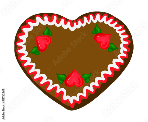 Lebkuchenherz Oktoberfest mit Rotem Herz