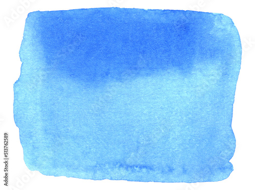 Blue watercolor background. Hand painted watercolor shape