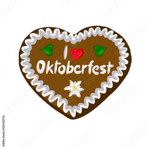 Lebkuchenherz Oktoberfest mit Edelweiß