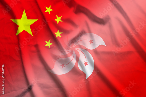 China and Hong Kong political flag transborder relations HKG CXR