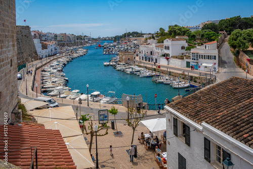 View of marina from an elevated position, Ciutadella, Menorca, Balearic Islands photo