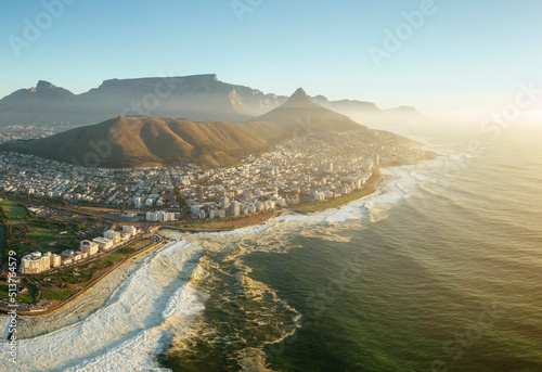 Aerial view from Green Point over Cape Town, Western Cape