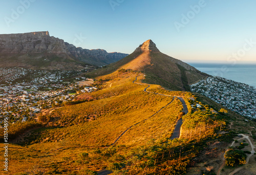 Aerial view from Signal Hill at dawn, Cape Town, Western Cape photo
