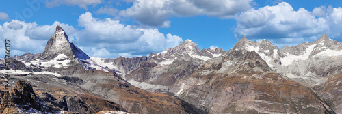 Matterhorn Peak, 4478m, with Dent Blanche, Pointe de Zinal, Grand Cornier and Obergabelhorn, Zermatt, Valais, Swiss Alps, Switzerland