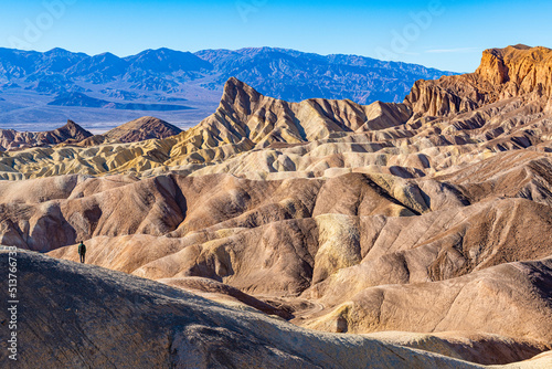 Colourful sandstone formations, Zabriskie Point, Death Valley, California, United States of America photo