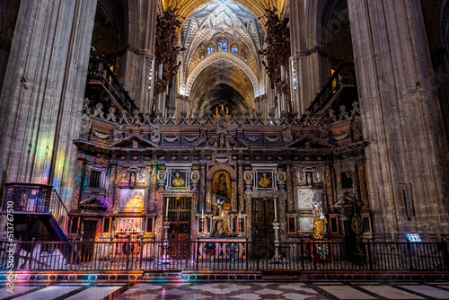 Interior, Seville Cathedral, UNESCO World Heritage Site, Seville, Andalucia photo