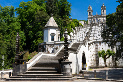 Basilica and famous staircases of Bom Jesus (the Good Jesus), in the city of Braga, in the Minho Region of Portugal photo