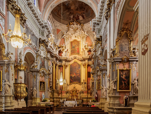 Church of St. Theresa, interior, Old Town, UNESCO World Heritage Site, Vilnius, Lithuania photo