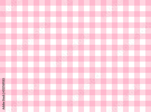 Pink gingham fabric square checkered seamless pattern texture background vector © Pacha M Vector