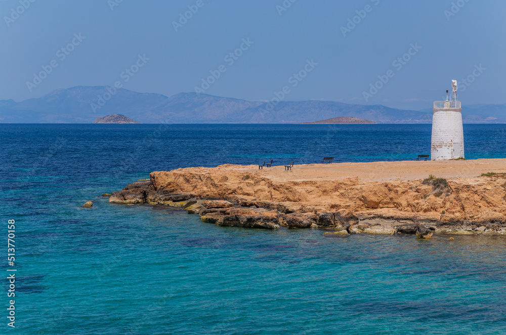 lighthouse of the Aegina island