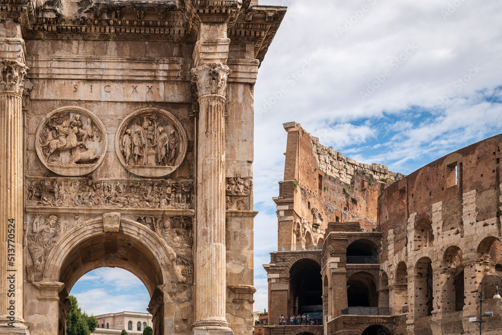 Arch of Constantine and Colosseum, Rome, Italy