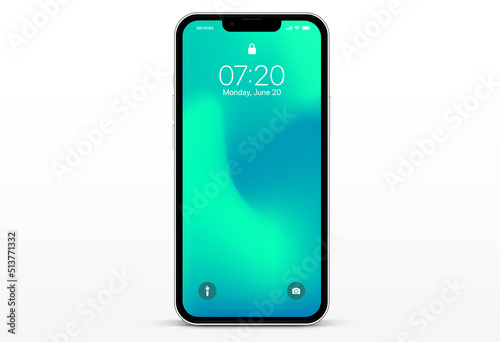 High quality realistic smartphone mockup with editable screen isolated vector. Smart phone mockup for UI UX, business presentation. Device preview. 3D mobile phone with a shadow on a white background.
