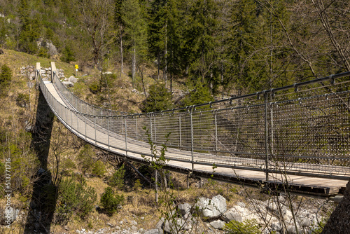 Hängebrücke im Klausbachtal bei Ramsau, Berchtesgaden photo