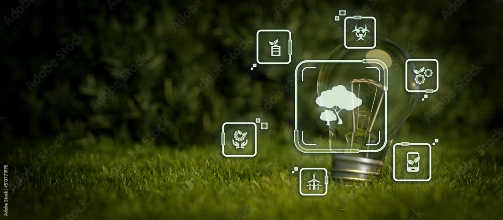 Earth Day. Environment day, save clean planet, ecology concept. Lightbulb 3D Illustration Earth Day. Environment day, save clean planet, ecology concept. Lightbulb 3D Illustration