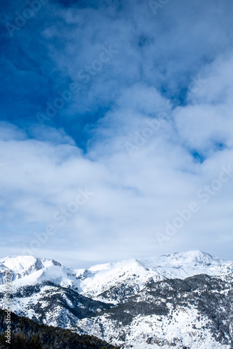 snowy mountains of the Principality of Andorra. Snow, skiing, mountains, clouds, a perfect place. © artemi