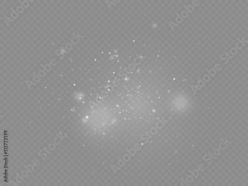 White dust sparks and star  light effect.