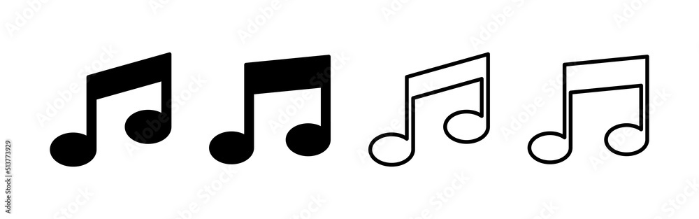 Music icon vector. note music sign and symbol Music icon vector. note music sign and symbol
