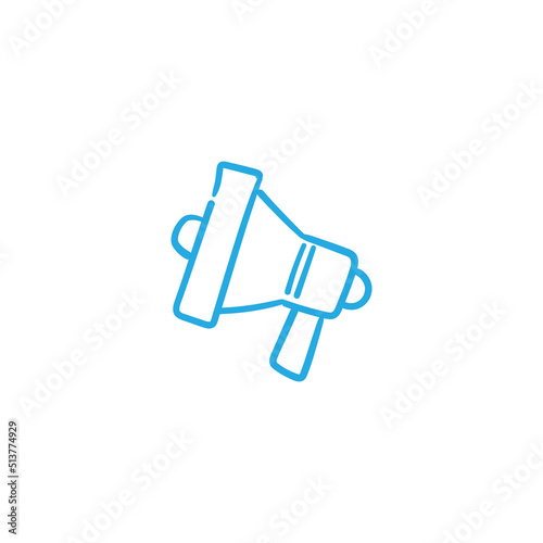 Megaphone doodle illustration, hand drawn loudspeaker vector icon.