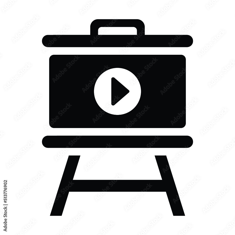 Projector Screen Video Play Icon Projector Screen Video Play Icon
