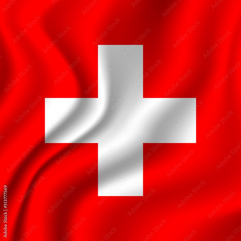 Flag of Switzerland. Swiss national symbol in official colors. Template icon. Abstract vector background Flag of Switzerland. Swiss national symbol in official colors. Template icon. Abstract vector background