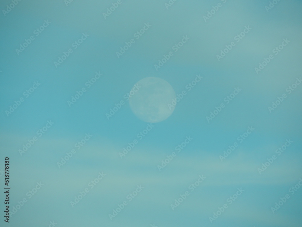 Closeup moon in daylight 