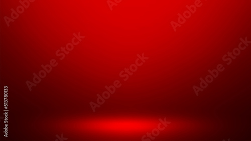 Empty red color studio room background, can use for background and product display