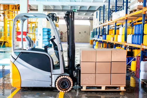 forklift in warehouse