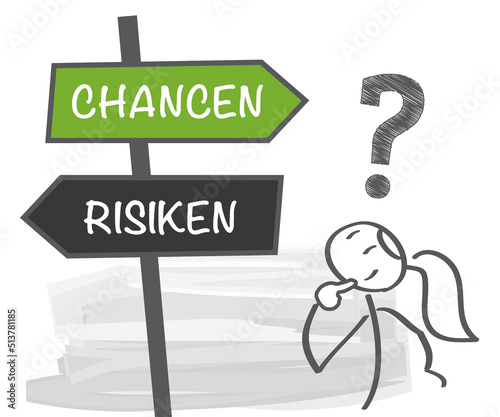 Chancen und Risiken - vector illustration