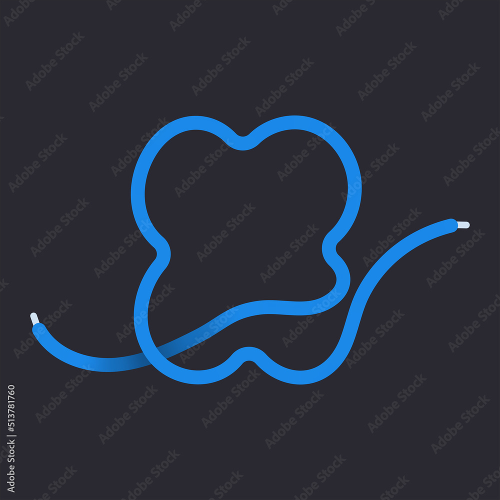 X letter made shoelace. Vector isolated font for app logo, sport design, creative template and more X letter made shoelace. Vector isolated font for app logo, sport design, creative template and more