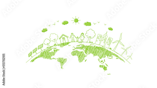 Eco friendly, Sustainable development concept, Earth day and World environment day photo