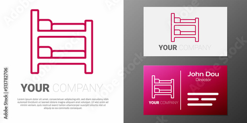 Logotype line Bunk bed icon isolated on white background. Logo design template element. Vector