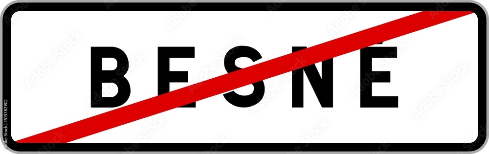 Panneau sortie ville agglomération Besné / Town exit sign Besné