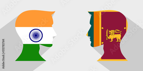 face to face concept. india vs sri lanka. vector illustration