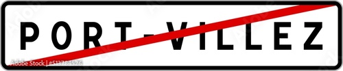 Fotografi Panneau sortie ville agglomération Port-Villez / Town exit sign Port-Villez