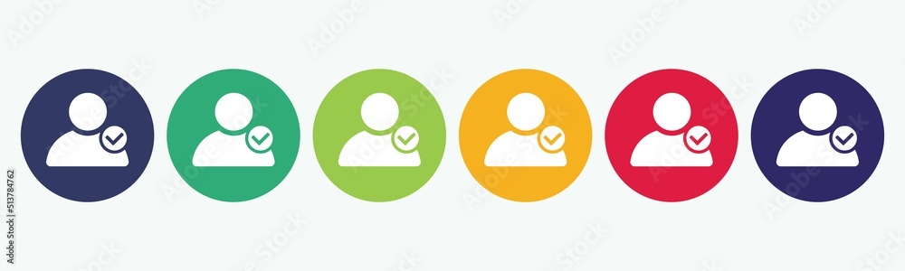 Vector set isolated with accept new user icon. Vector set isolated with accept new user icon.