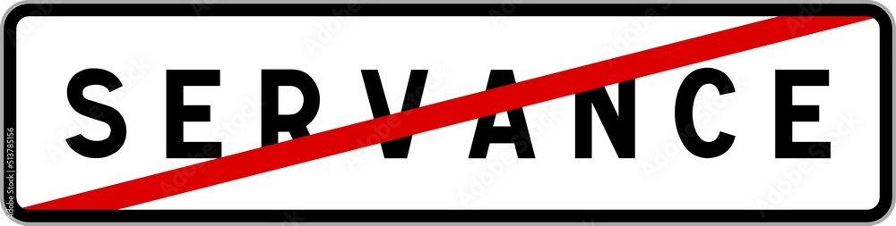 Panneau sortie ville agglomération Servance / Town exit sign Servance Panneau sortie ville agglomération Servance / Town exit sign Servance