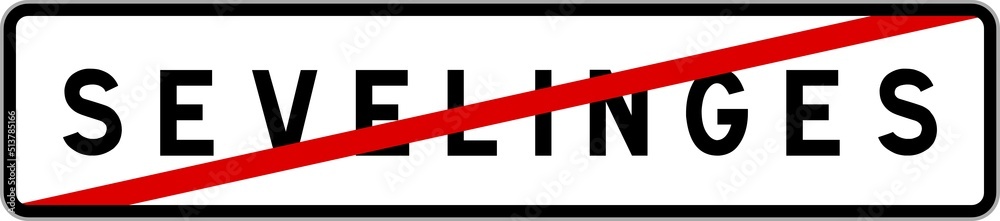 Panneau sortie ville agglomération Sevelinges / Town exit sign Sevelinges Panneau sortie ville agglomération Sevelinges / Town exit sign Sevelinges