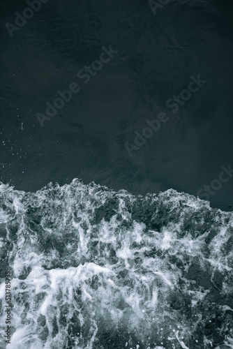 breaking waves from a ferry crossing the sea in Istanbul, turkey.