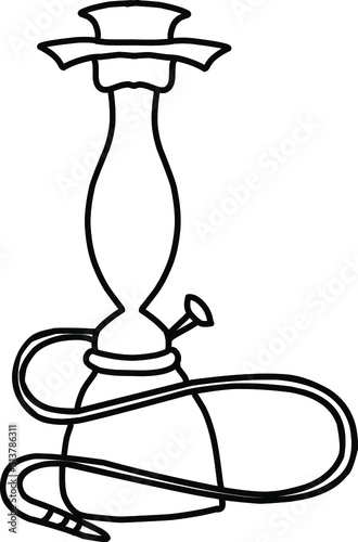 Hand-drawn Hookah on a white background 