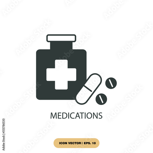 medications icons  symbol vector elements for infographic web
