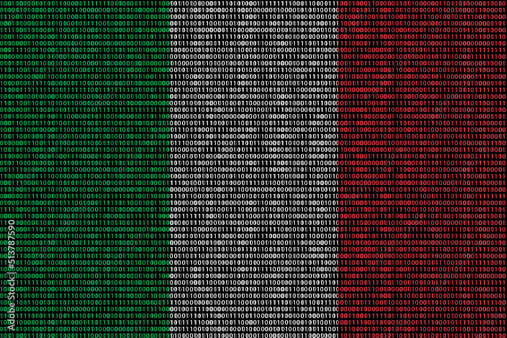 Italy flag superimposed on duplicate computer code that permeates each ...