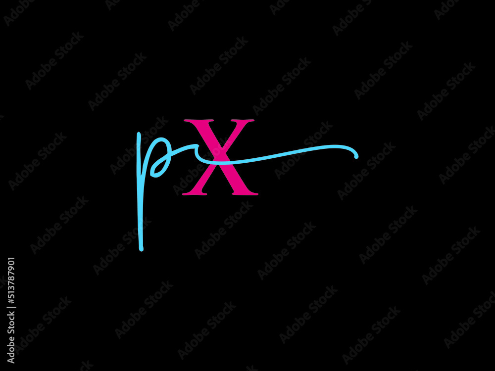 Premium PX Signature Logo, Signature Px xp Logo Letter Vector Image ...