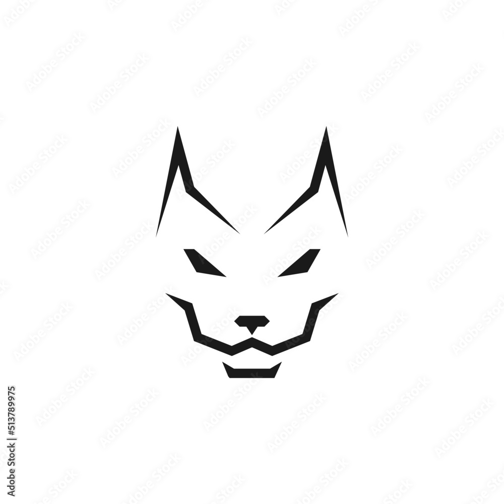 Fototapeta premium Geometric Cat Head Logo Symbol