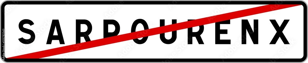 Panneau sortie ville agglomération Sarpourenx / Town exit sign Sarpourenx Panneau sortie ville agglomération Sarpourenx / Town exit sign Sarpourenx
