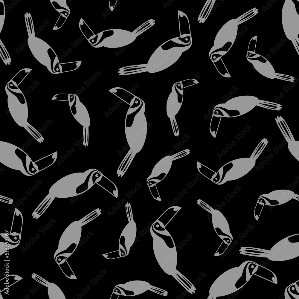 Naklejka premium Summer seamless pattern with birds toucan