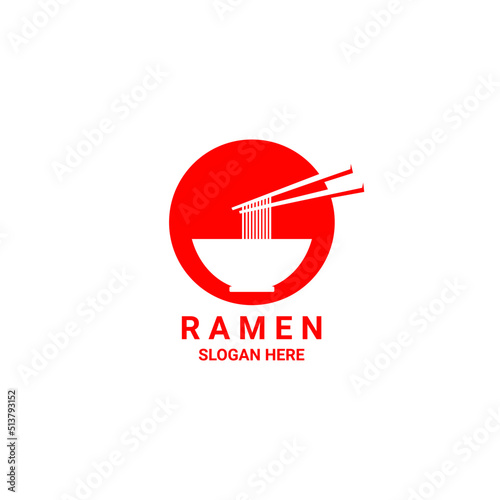 ramen noodle logo, japanese noodle vector design
