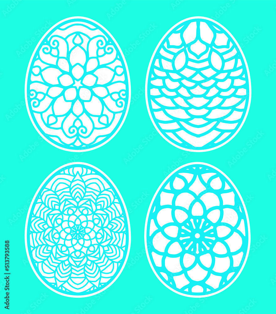 Easter eggs set doodle style. Happy Easter hand-drawn Easter eggs set doodle style. Happy Easter hand-drawn