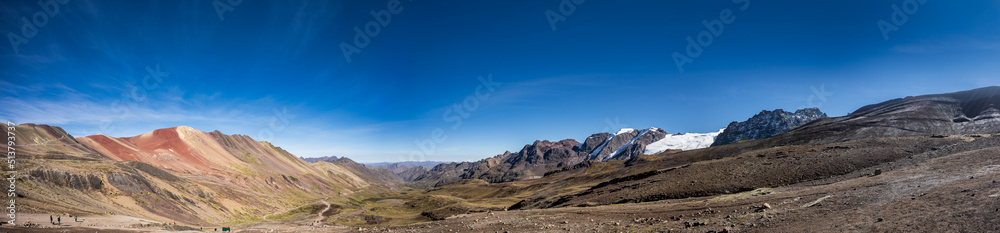 panoramic view of the Seven Colors Mountain in cusco, peru