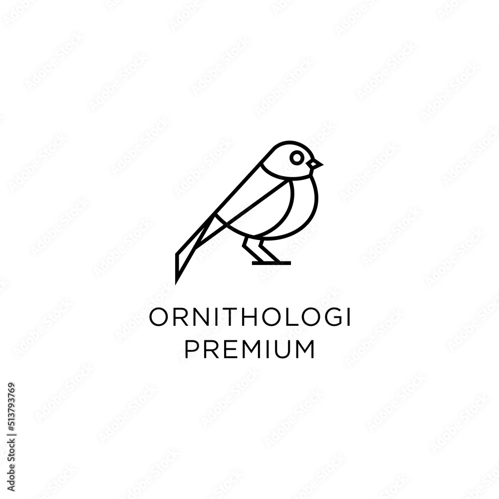 Ornitholgi logo design icon template