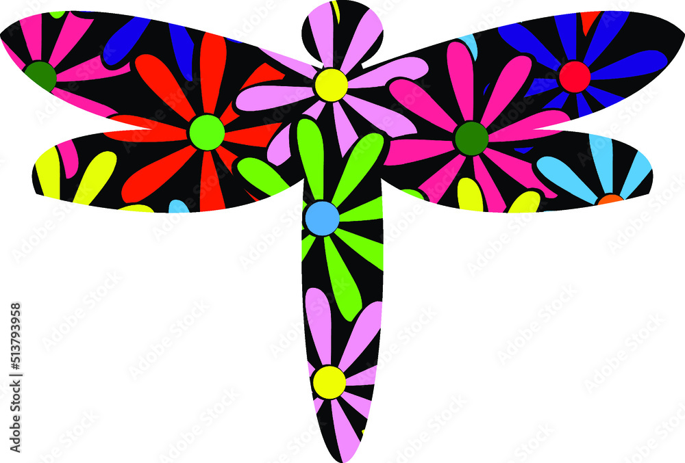 dragonfly insect abstract icon in colors dragonfly insect abstract icon in colors